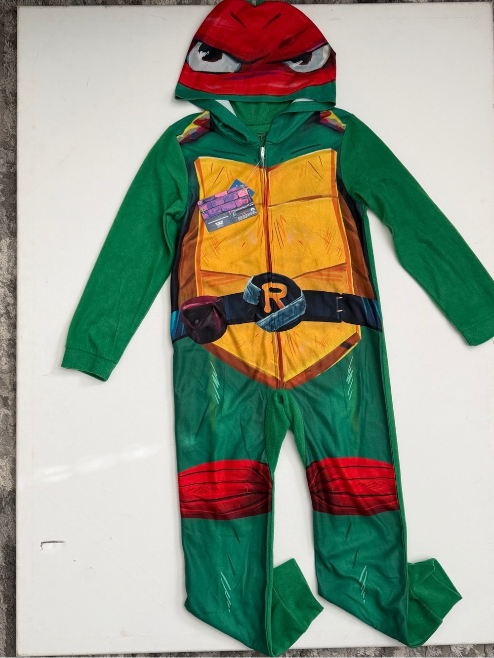 Nickelodeon Raphael Turtle Jumpsuit Pajama Size 10